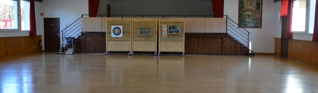 Tir à la salle des fêtes en hiver